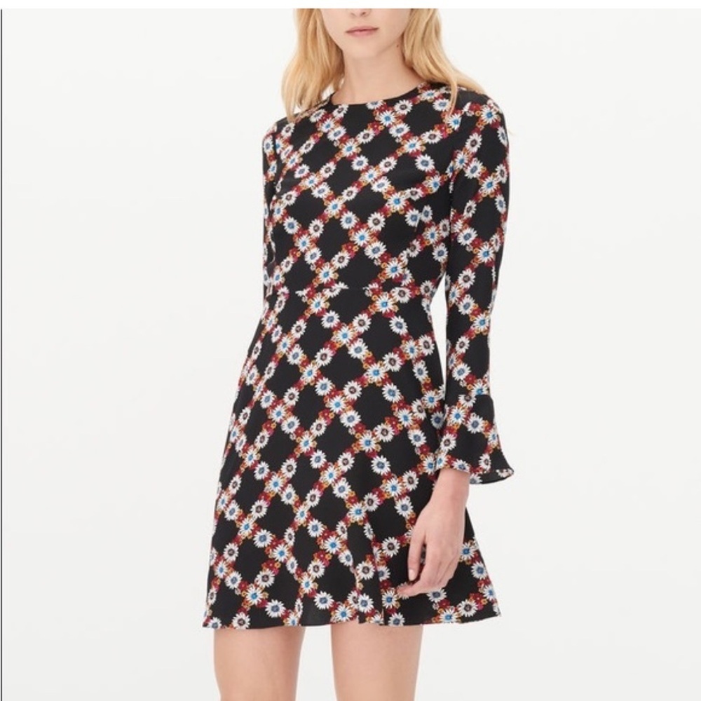 Sandro Paris Rony Silk Floral Dress